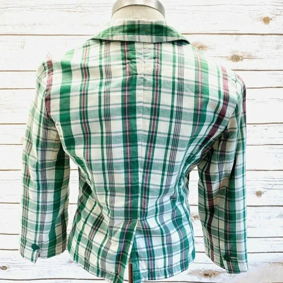 AMERICAN EAGLE Women Long Sleeve Button Down Plaid Collared Jacket Small Petite - Picture 6 of 11